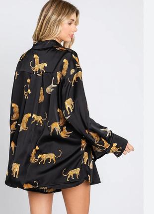 Черн-рубашка с тигром, zara, оверсайз