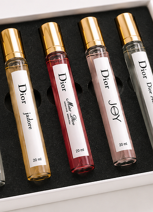 Набор женских парфюмов dior 5×20 мл poison, j'adore, miss dior, joy, dior addict 2