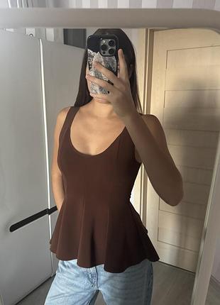 Коричневий топ h&m