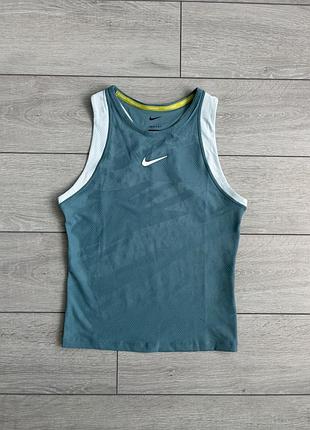 Женская теннисная майка футболка джерси найк корт nike court slam dri-fit size s с размер минерально-зеленого цвета оригинал