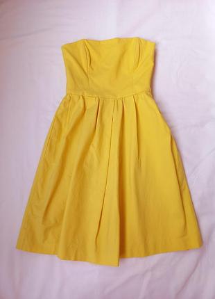 Яскрава жовта сукня бюстьє корсет zara woman бавовна (розмір xs)