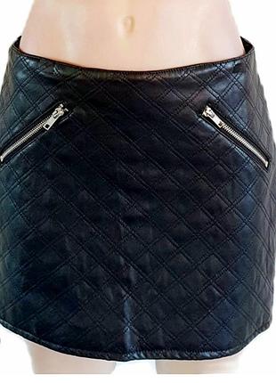 Стеганая юбка юбка под кожу topshop,34p