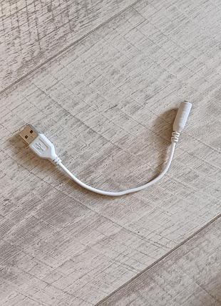 Переходник usb папа - aux мама (на наушники, колонки) белый 10 см б/в рабочем состоянии