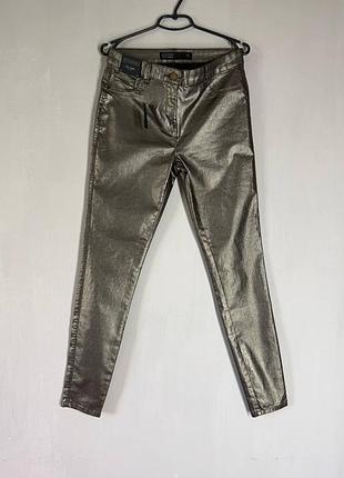 Новые джинсы-леггинсы next с металлизированным напылением (eur 40 / u9 12 long)