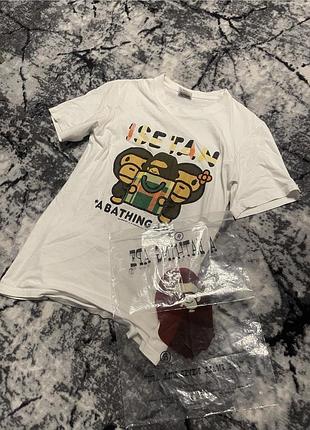 Чоловіча футболка bape біла розмір m