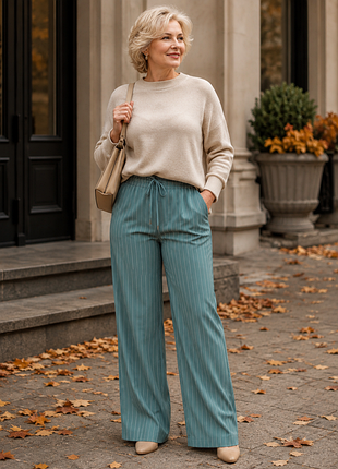 Shein curve — стильные брюки в пастельном оттенке морской волны 🌊