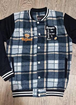 Бомбер чоловіча в клітинку на кнопках s, l,xxl xxl