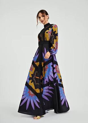 🥰 довга розкішна вечірня сукня з мереживом shein m
