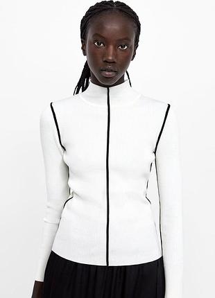 Водолазка реглан в рубчик zara