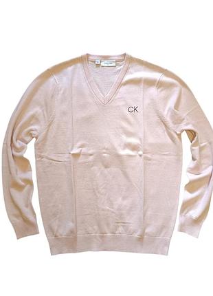 Свитер джемпер calvin klein golf mens v-neck soft cotton (xl)