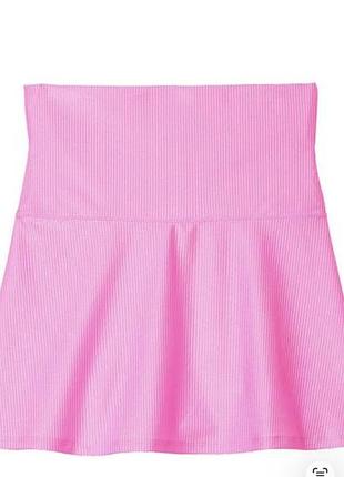 Рожева спідниця під купальник pink victoria's secret в рубчик