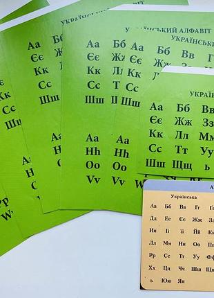 Набір для скрапбукінгу, джанкбукінгу абетка зелене тло