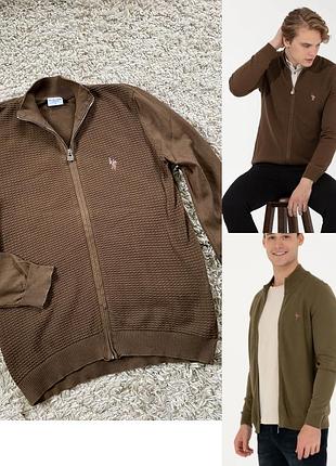 Чоловічий котоновий кардиган/кофта на молніі ,u.s.polo assn,p.m-l