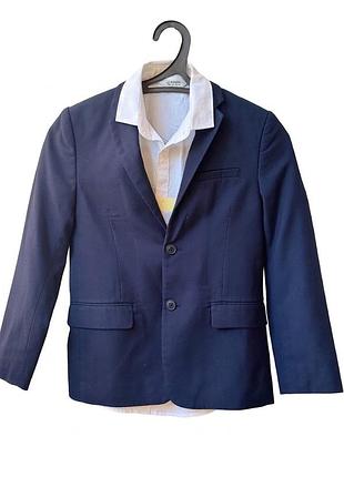 Синій піджак h&m  134 зріст і біла сорочка lc waikiki на зріст 128-134 (нова з біркою)