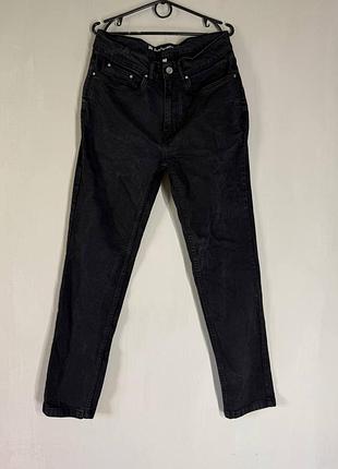Чоловічі чорні джинси kin by john lewis slim tapered fit (розмір w32 / 32r, щільний денім 13 oz)