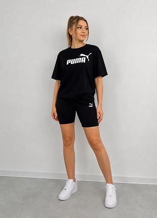 Костюм котоновий комплект оверсайз футболка шорти велосипедки оригінал puma