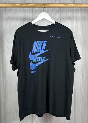 Nike multilogo blue swoosh футболка з цікавим дизайном оригінал розмір l