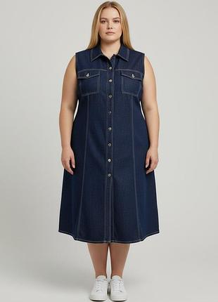 Джинсова сукня espace, р. 24, plus size, темно-синя