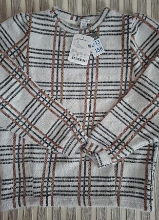 Новий пухнастий светр джемпер primark у клітинку, 158 р.