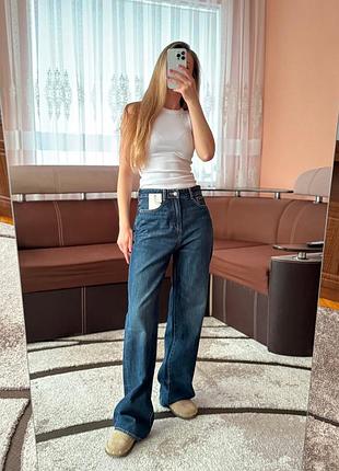 Джинси zara straight сині 38