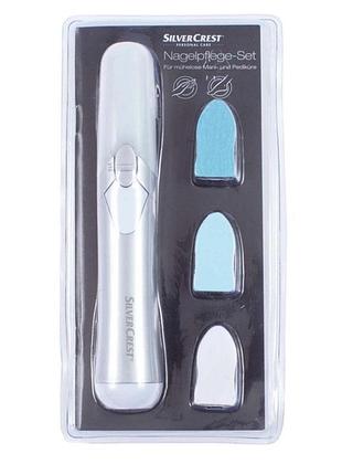 Комплект для догляду за нігтями silvercrest nagelpflege-set (електрична пилка на батарейках