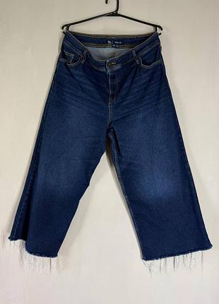 Темно-сині широкі джинси-кюлоти boden wide leg з необробленим краєм (uk 16 / xl–xxl, бавовна)