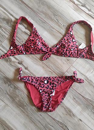 Купальник роздільний hollister леопардовий xs