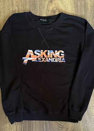 Світшот жіночий asking alexandria чорний кофта рок метал