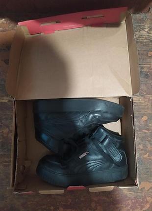 Кеды "puma" 36-37 размер  чёрные кожаные