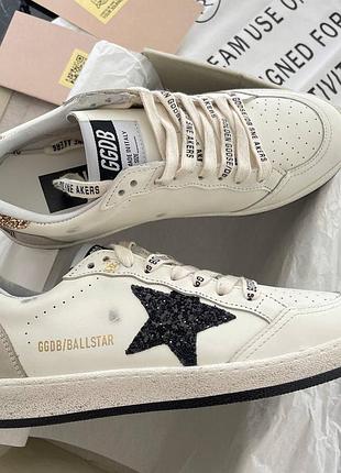 Женские кеды golden goose беж серый светлый белые