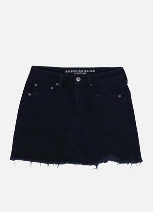 Чорна джинсова мініспідниця american eagle (розмір s)