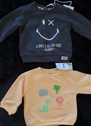 Нові світшоти 6 міс / 68 см, smiley world на флісі та tex baby