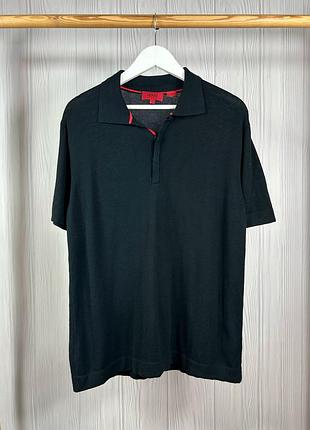 Vintage hugo boss red made in italy преміальне поло з красивим базовим дизайном old money розмір l