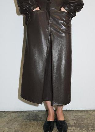 Кожаная юбка zara