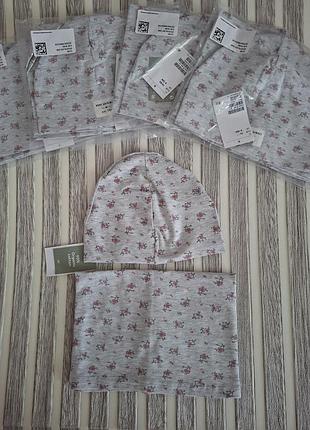 Новий комплект h&m шапка та снуд (хомут), р. 74/80