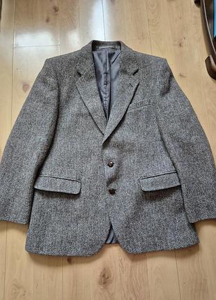 Винтажный пиджак harris tweed centaur gold collection, 100% шерсть, made in great britain