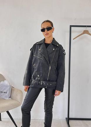 Косуха oversize жіноча колір графіт m-l