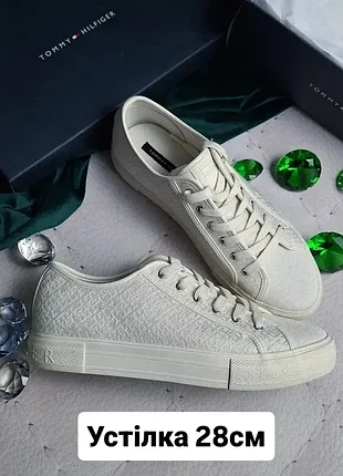 Tommy hilfiger оригінал текстильні світло-бежеві айворі класичні кеди