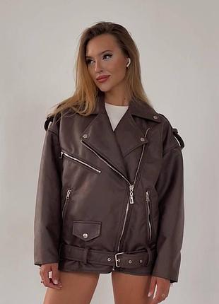 Косуха oversize жіноча коричнева m-l