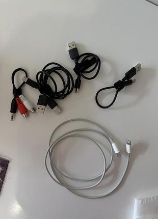Набір кабелів: type-c to lightning, usb-c, aux-rca (тюльпани) / лот дротів