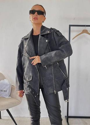 Косуха oversize жіноча колір графіт s-m
