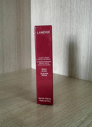 Зволожувальний тінт-блиск для губ laneige glaze craze lip tint — peach glaze (12 г)