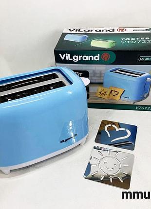 Тостер vilgrand vt0722p цвет: голубой