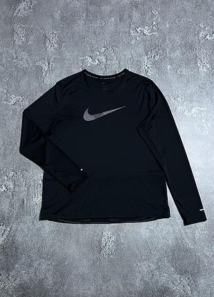 Спортивна кофта лонгслів nike running division l розмір оригінал чорна чоловіча
