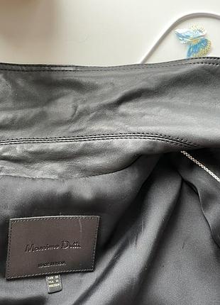 Шкіряна куртка-косуха massimo dutti, чорна — розмір xs
