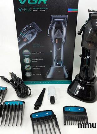 Машинка для стрижки волосся vgr hair clipper v-653 voyager, бездротова електробритва, для дому