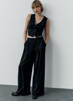 Обʼємні брюки з ліоцелу zara