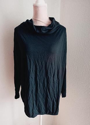 Стильна чорна кофта туніка tchibo з коміром хомут великий розмір (xl/xxl, 48/50)