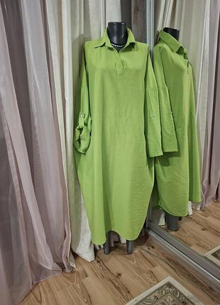 Шикарное с карманами платье 👗 рубашка большого размера