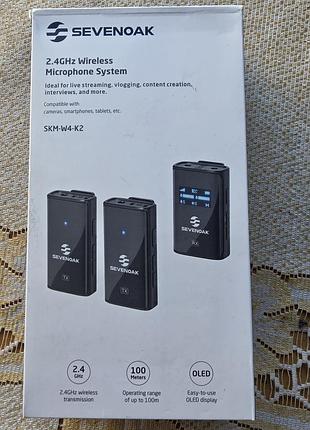 Sevenoak 2.4ghz двоканальний бездротовий петличний мікрофонний комплекс професійний бездротовий мікрофон для камери смартфонів.